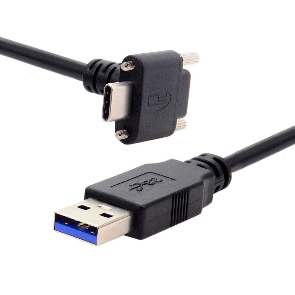 Fit for Oculus Link VR USB 3.1 Type-C Dual Screw Locking to Standard USB3.0 Data Cable (1.2M)