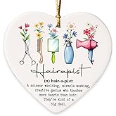 Hairdresser Christmas Ornaments 2025, Hairdresser Gifts for Women, Barber Ornaments for Christmas Tree, Ceramic Ornament Christmas Tree Decorations, Salon Decor for Hair Stylist