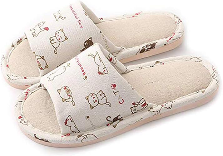 Amazon Com Deeryou Women S Memory Foam House Slippers Open Toe