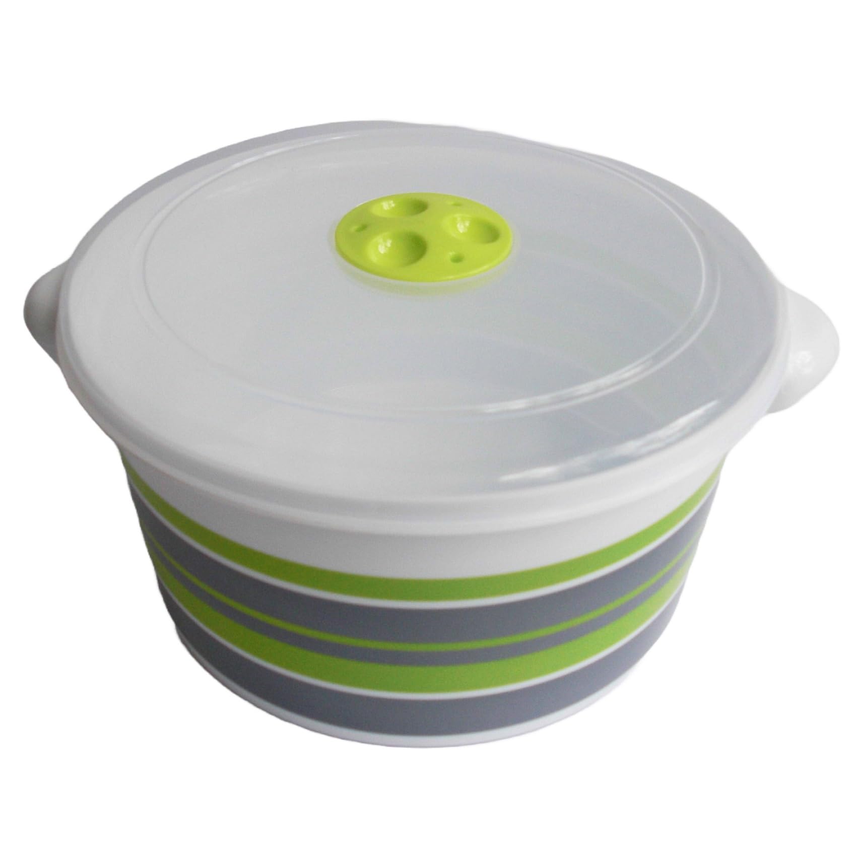 Tredoni 3L Microwave Pot Tub with Ventilation Lid - Heating & Cooking Steamer Pot (3 Liter)