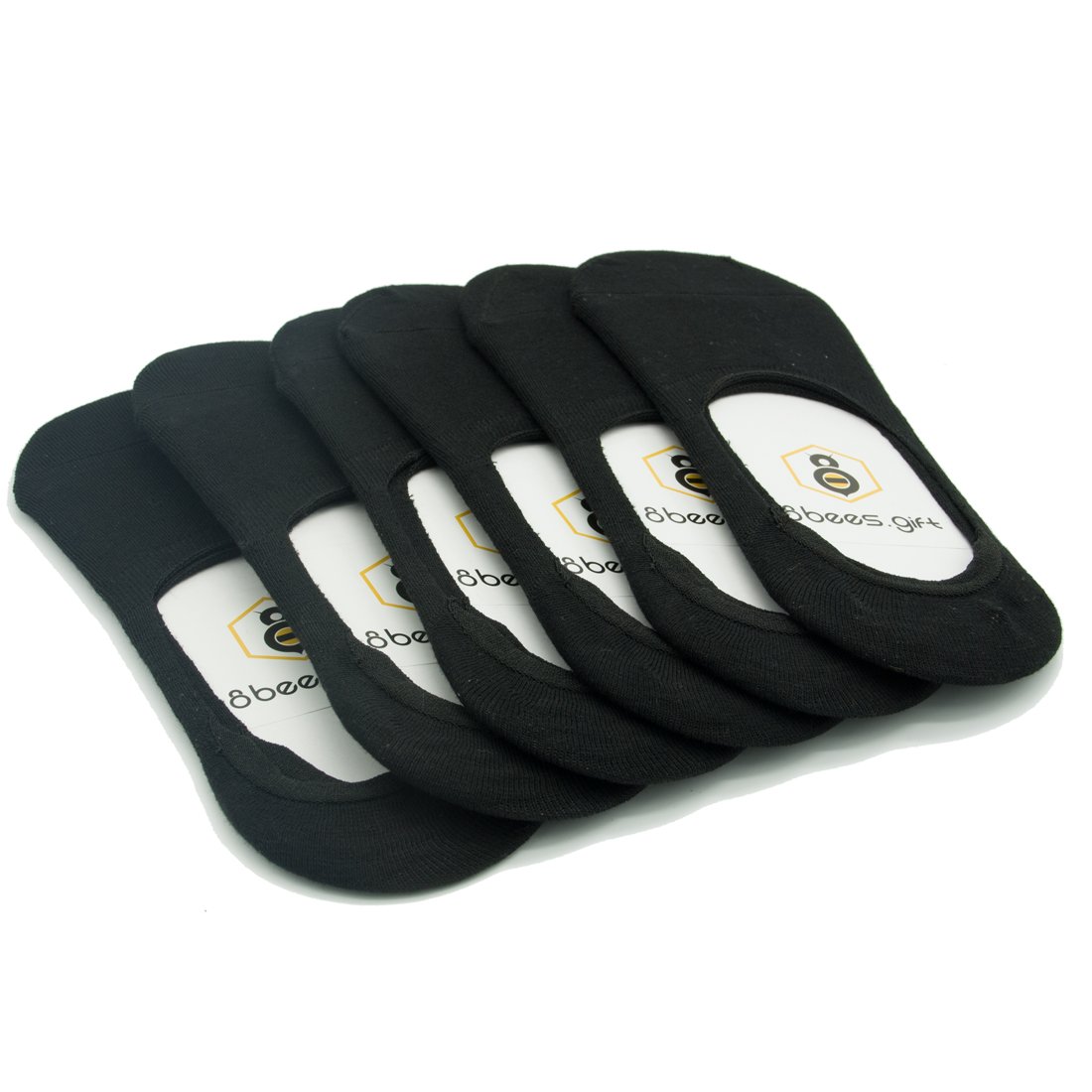 No Show Socks 8BESS GIFT Mens Socks Low Cut Non-Slip Grips (Pack of 6）L