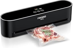 Fresko Full Automatic food vacuum sealer machine, Multi-Functional Food Sealer with Powerful Suction, Compact Design Hands-Free Vacuum Sealer for Food Storage with 10pcs Bags