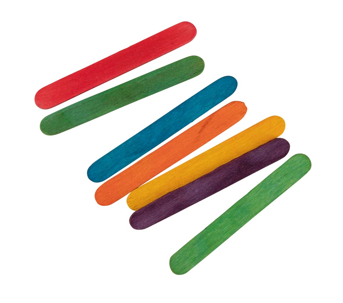 Rayher Pack of 72 Wood Lollipop Craft Sticks in Vrious Colours, Popsicle Sticks for Crafts, Wood Sticks to Decorate, Value Pack, 11x1.1cm, Birch Wood, multicolour, 64583999