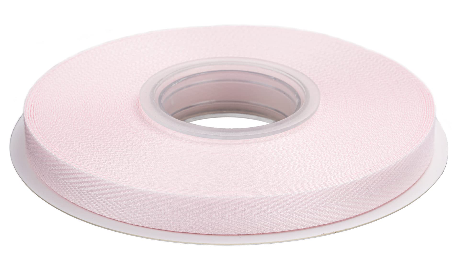 Joycrosso Herringbone Tape Twill Ribbon Soft Handle, Great for Gift Wrapping Craft Sewing, 9mm x 22 Meters - Powder Pink