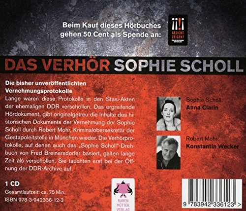 Sophie Scholl Das Verhor Amazon De Konstantin Wecker Sprecher Anna Clarin Sprecherin Gerhard Jilka Sprecher Franziska Porschmann Regie Bucher Sophie Scholl Das Verhor Amazon De Konstantin Wecker Sprecher Anna Clarin Sprecherin Gerhard Jilka Sprecher Franziska Porschmann Regie Bucher