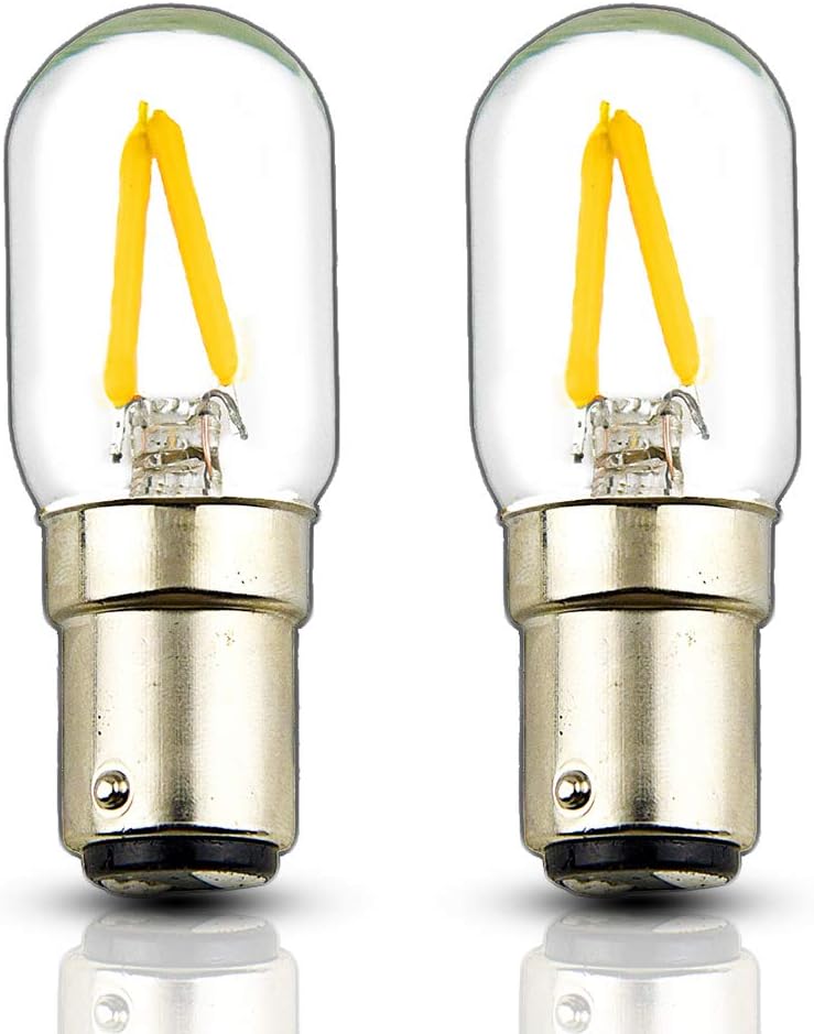 2Pack Sewing Machine Light Bulb Double Contact BA15D Push in Bulb