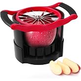 Newness 5.12-In Extra Large Apple Slicer, 16-Blade Cutter | Heavy-Duty Stainless Steel, 16 Thin Slices, Cuts All the Way Through, Dishwasher Safe