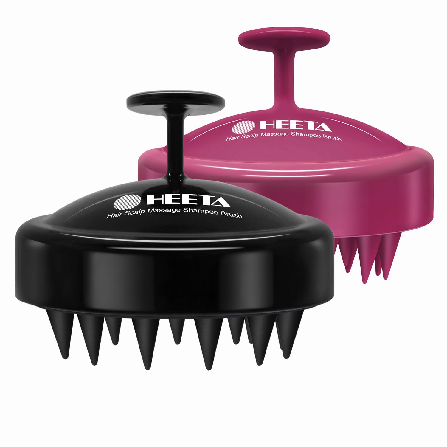 Photo 1 of HEETA Scalp Massager Hair Growth 2-Pack, Soft Silicone Scalp Scrubber Shampoo Brush for Exfoliation Dandruff Removal Head Massage Stress Relax, Wet & Dry Use for Women Men Thick Thin Curly Hair Care