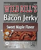 Wild Bill's 3oz Sweet Maple Glazed Bacon Jerky Packs (4 re-sealable 3oz bacon jerky packs per bag)
