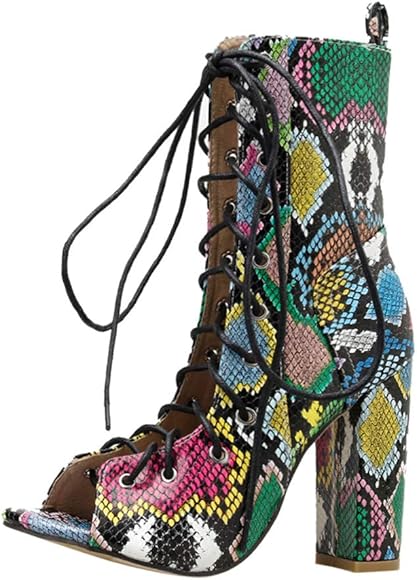 multicolor snake print sandals