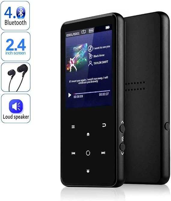 MP3 Player,AMDISI 16GB Bluetooth MP3 Player with 2.4'' Large Screen, Slim Portable