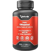 Naturalis Ubiquinol 100mg Active CoQ-10 Emulsified in MCT Oil for Better Absorption | Gluten Free, Non-GMO & Soy-Free | Cardiovascular Wellness, Antioxidant Protection, and Healthy Skin*| 120 Softgels