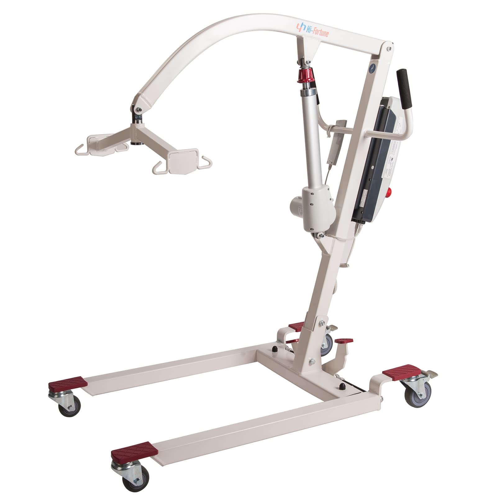 Photo 1 of *** MAJOR DAMAGE/MISSING HARDWARE***Hi-Fortune Patient Lift Electric Unfoldable Hydraulic Body Transfer for Home Use Seniors Easy-Assembly, Battery-Powered, 400lb Weight Capacity with Medium U-Sling, White, 1 Count (Pack of 1)
