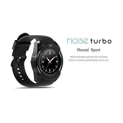 noise turbo black smartwatch black strap regular