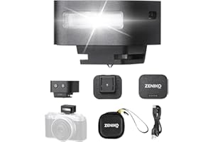 ZENIKO ZF08 Camera Flash - 440 Full Power Flashes/GN16 ISO200 0.5m/Type-C Charge/470mAh/3s Recycle Time/5 Power Levels/Mini Flash Compatible with Sony ZV-E10 ZV1 a7CII a7IV Ricoh GRIII etc. (Black)