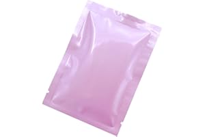 QQ Studio 100 PCS Metallic Mylar Foil Open Top Sealable Bags (9x13cm(3.5x5.1"), 100x Light Pink)