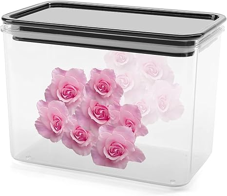 Amazon 保存容器 密閉容器 防湿 パスタ収納 雑穀 穀物収納 キッチン収納 キャニスター プラスチック密閉容器 食品貯蔵タンク 透明 省スペース 食品貯蔵 砂糖 豆 珈琲豆 コーヒー豆 海苔など花柄 保存容器 キャニスター オンライン通販