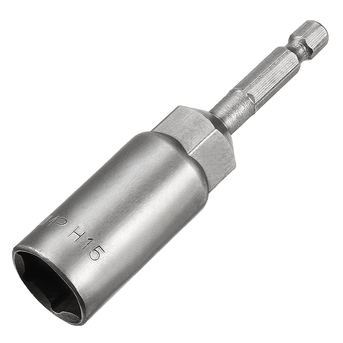 Sourcingmap 1/4" Quick-Change Hex Shank 15mm Nut Setter Driver Drill Bit, 80mm Length, Metric No-Magnetic