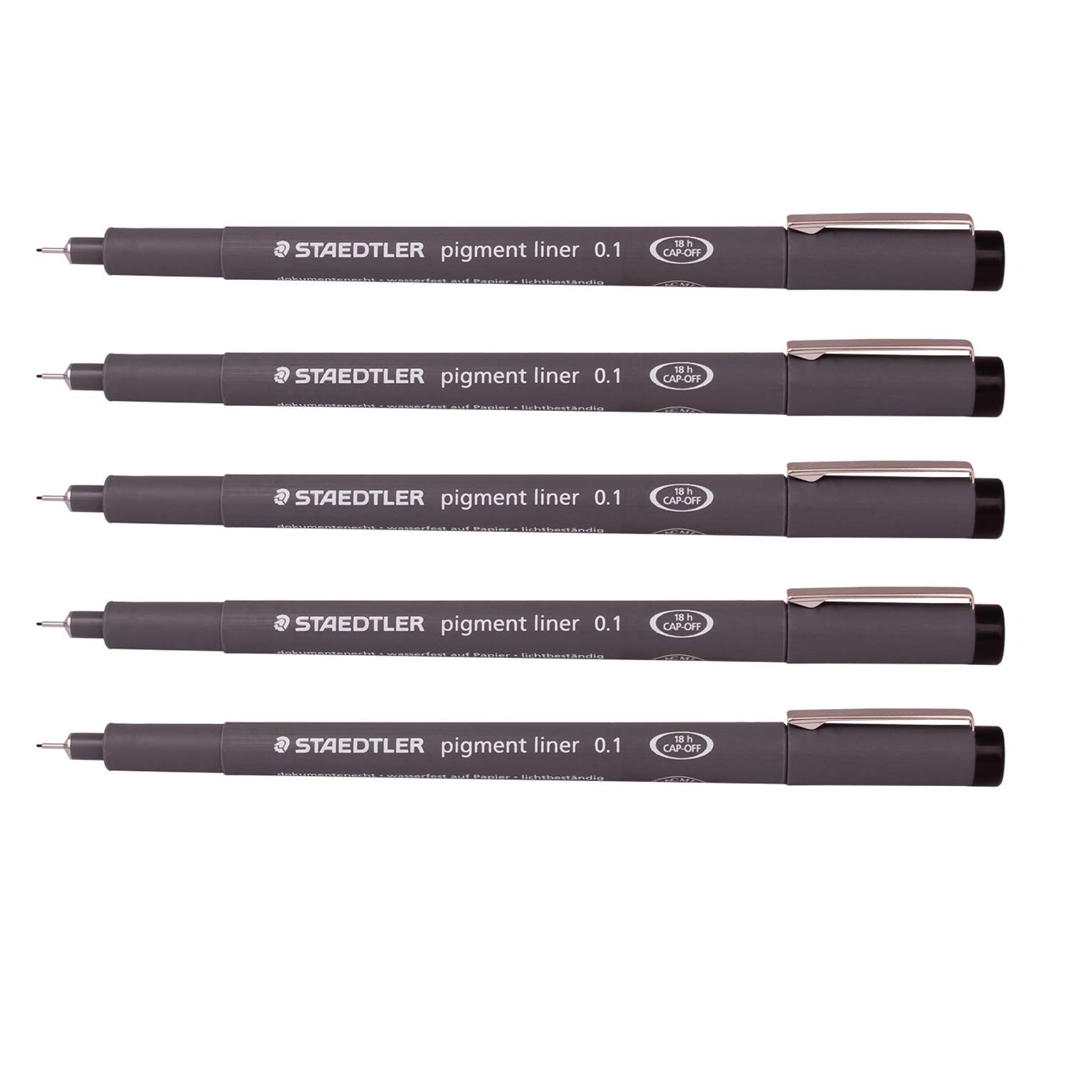 Staedtler 0.1 mm Pigment Liner Fineliner Sketching Drawing Drafting Pens Pack of 5
