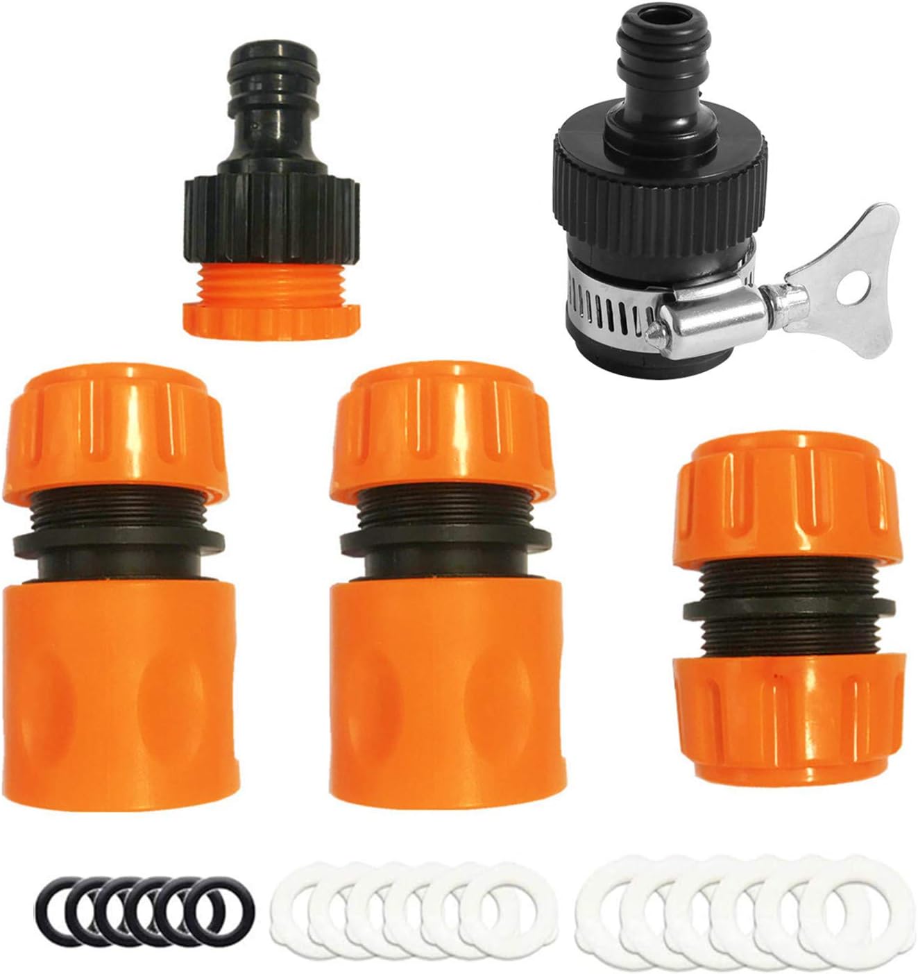 HONGCI Hose Fitting Starter Set of 52* Hose Pipe Quick Connector, 1*Hose Extender, 1