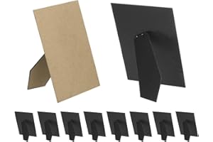 PATIKIL 10 Pack Easel Back for Picture Frame, 5 x 7 Inch Replacement Picture Frame Easel Back DIY Photo Board for Photo Frames Tiles, Black