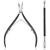 Cuticle Trimmer with Cuticle Pusher - Ejiubas Cuticle Remover Cuticle Nipper Professional Stainless Steel Cuticle Cutter Clip