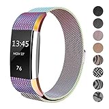 SWEES Milanese Loop Bands Compatible Fitbit Charge 2, Stainless Steel Metal Magnetic Closure Clasp Wristband Strap Replacement Fitbit Charge 2 Fitness Tracker Small Women,Black, Rose Gold, Silver