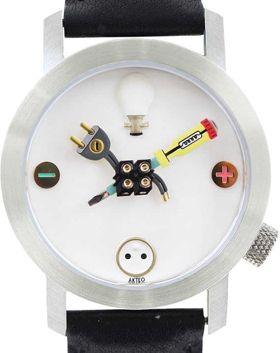 Amazon アクテオ Akteo メンズ レディース 腕時計 グッズ 34mm イレクトリシャン Electrician ウォッチ 時計 ブラック フランス製 国内正規品 メンズ腕時計 腕時計 通販