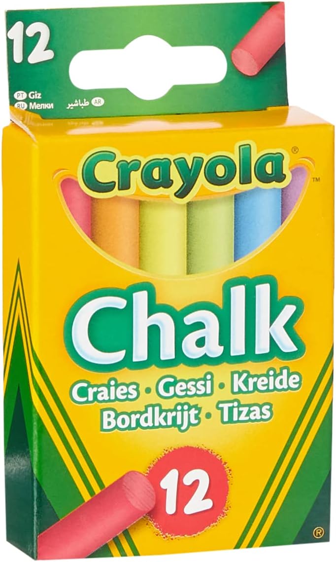 Crayola Anti-Dust Coloured Chalk Assorted Colours Pack of 12