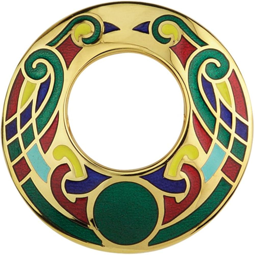 Irish Brooch Large Open Gold Plated & Multiple Colors Made