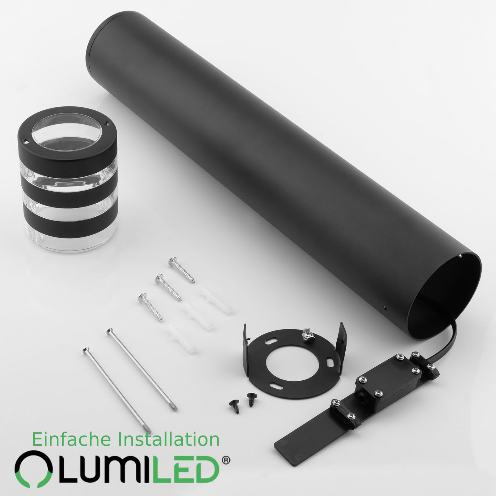 Lumiled Wegeleuchte Außen 60cm E27 IP54 Schwarz Pollerleuchte Außenleuchte 5