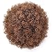 AISI QUEENS Brown Puff Ponytails Synthetic Afro Puff Curly Hair Ponytail African American Short Kinky Curly Wrap Drawstring Hair Extensions with 2 Clips(1B/30#)