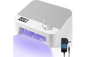 ANYINS UV Nail Lamp 120W, Professional UV LED Lamp for Gel Nails Long-Lasting 30Pcs Beads Cordless Gel Nail Light, Fast Curing Nail Dryer with Knob for Home Salon DIY Grey