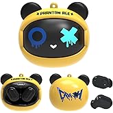 FEFURS Kids Wireless Earbuds with Rotating Chaging Case Wireless Bluetooth Earbuds for Kids, Kid Ear Buds with Mic, 88dB Safe Volume, Earphones Earpods in-Ear for Android iOS Cell Phone Laptop, Bear