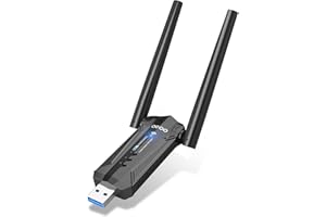USB 3.0 WiFi 6E Adapter for Desktop PC, QGOO Tri-Band Axe 5400 Wireless Network Receiver/Dongle with 5dBi Dual Antennas, WiFi Card/Stick 6G/5G/2.4G for Laptop Computer Only Compatible Windows 11/10