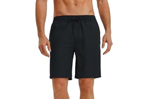 Rouen Mens Athletic Shorts Zipper Pockets Lightweight Quick Dry Drawstring 7/9 Inch Sport Workout Running Golf Gym Shorts Men