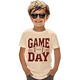 KEKEMI Kid Boys Football Ballgame Shirts Funny Game Day T-Shirt Football Fans Gift Outfit Kids Sports Tees Short Sleeve Tops