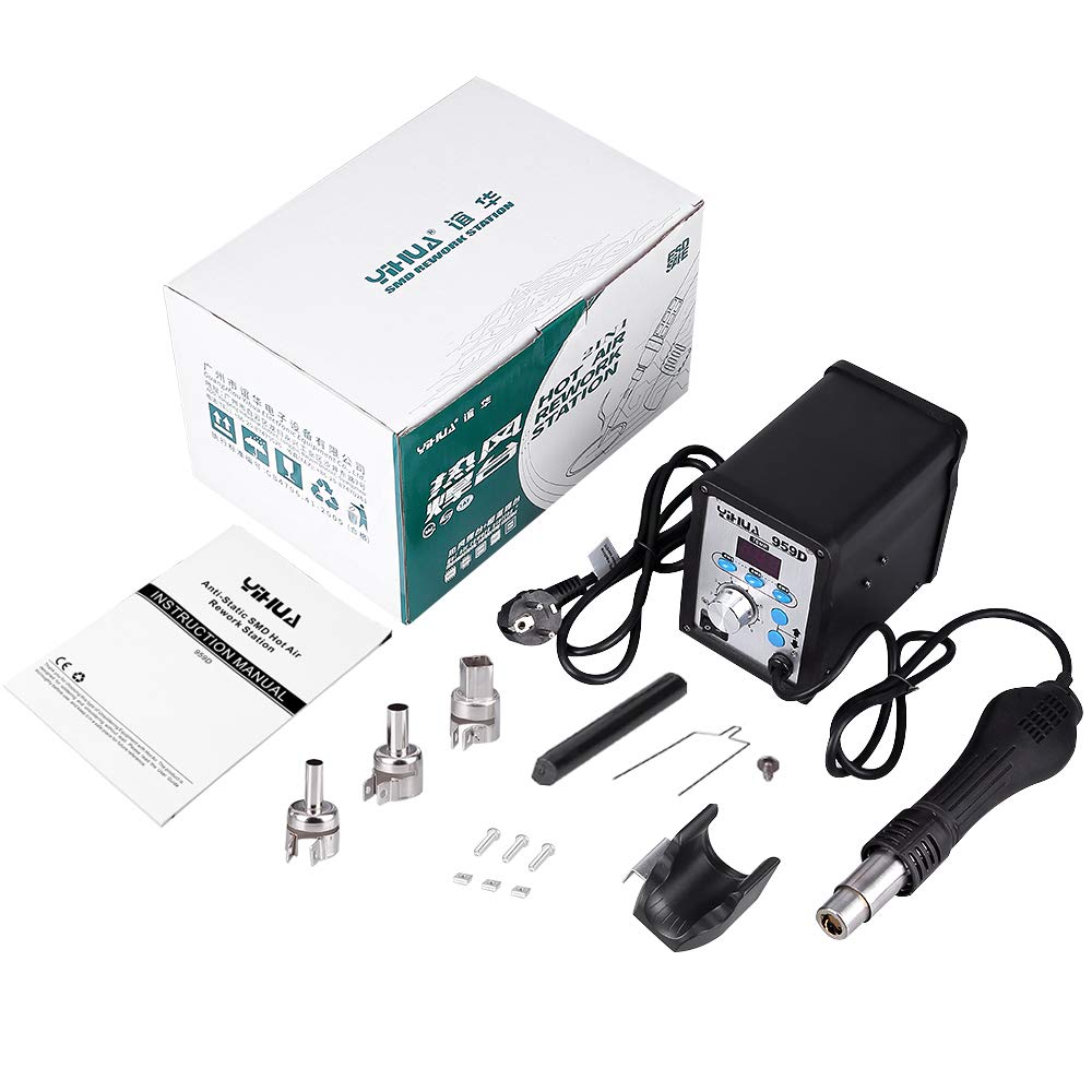 Pistola Ad Aria Calda 450W DEWIN | Stazione Saldatura Con Display | 4 Ugelli Inclusi | Per Saldature SMD - Foto 8