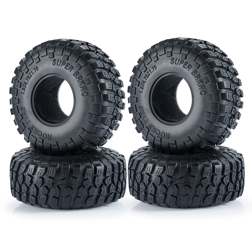 XUNJIAJIE 4PCS 1.9inch 120mm RC Wheel Tyre Tires with Foam Insert for Axial SCX10 TRX4 D90 1:10 RC Crawler Car
