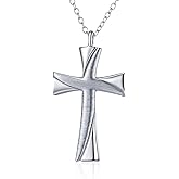 Tiehuoxia Cross Necklace for Women Sterling Silver Religious Christian Simple Pendant Jewelry Baptism Gifts for Men Mom Wife Friends Daughter