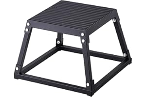 VEVOR Plyometric Jump Box, 12-30 Inch Plyo Box, Steel Plyometric Platform and Jumping Agility Box, Anti-Slip Fitness Exercise