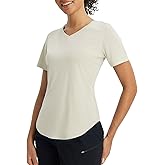baleaf Women's Short Sleeve Shirts UPF 50+ Sun Shirt V Neck UV Workout Moisture Wicking Quick Dry T-Shirts