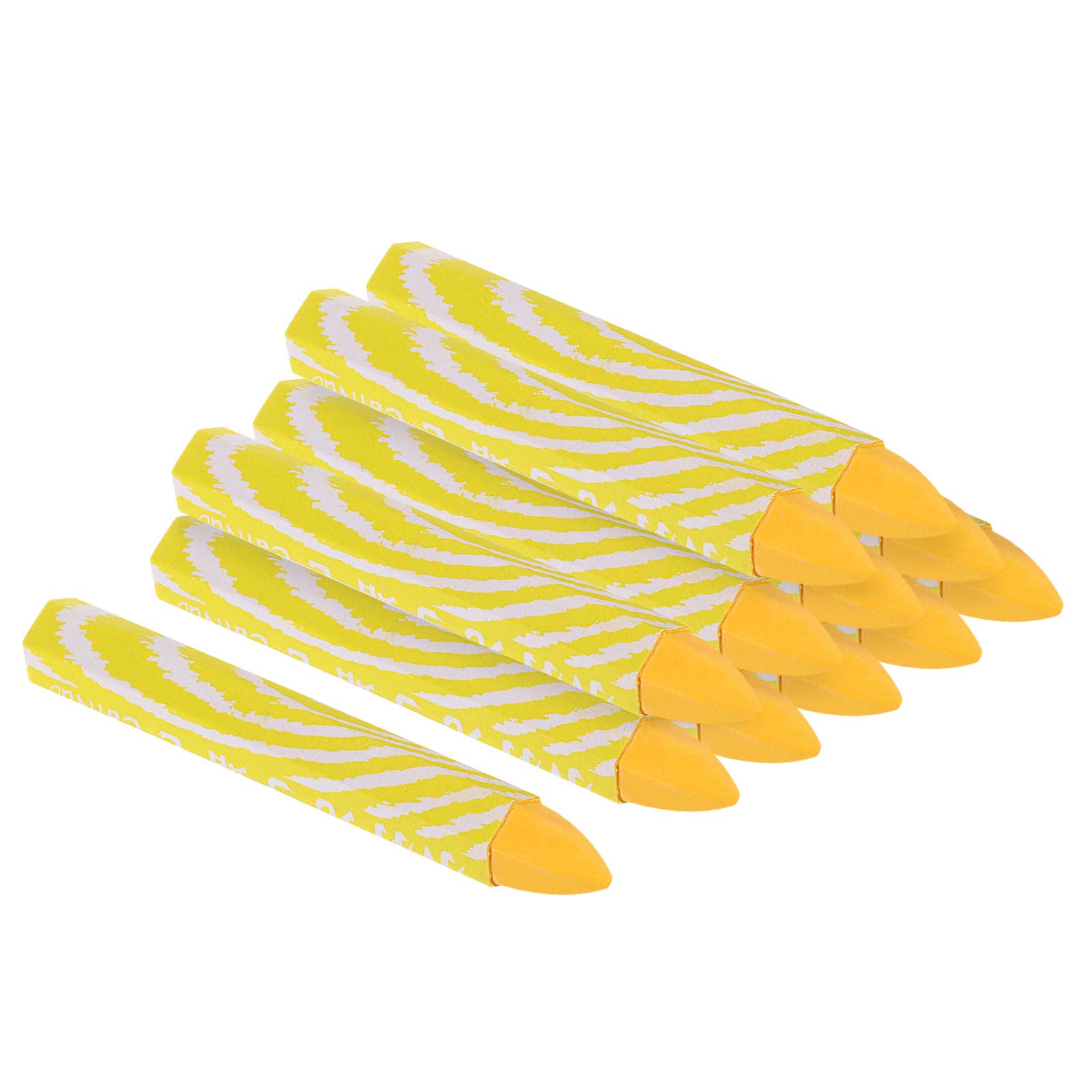 PATIKIL Lumber Marking Crayons, 12 Pack 4"x0.55" Hex Wax Tire Marker Drawing Crayons for Wood, Glass, Ceramics, Cartons, Cloth, Stone, Yellow