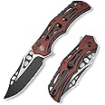 CIVIVI Pocket Knife for Men, Biophase Flipper Tactical Folding Knife, 3.48" Nitro-V Blade Aluminum with G-10 Handle, Lightweight Skeletonized EDC Knife for Camping Hunting, C23083C-1 (Burgundy)