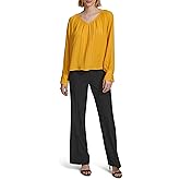 Calvin Klein Womens Long Sleeve V Neck Blouse