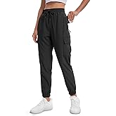 MOURCE Womens Hiking Pants Lightweight Quick Dry Adjustable Cargo Joggers with Zippered Pockets