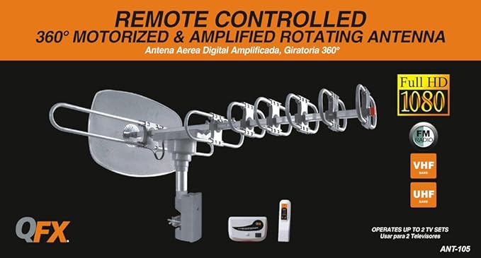 Amazon.com: QFX ANT-105 Outdoor 360 Degree Motorized Rotating Antenna: Home Audio & Theater