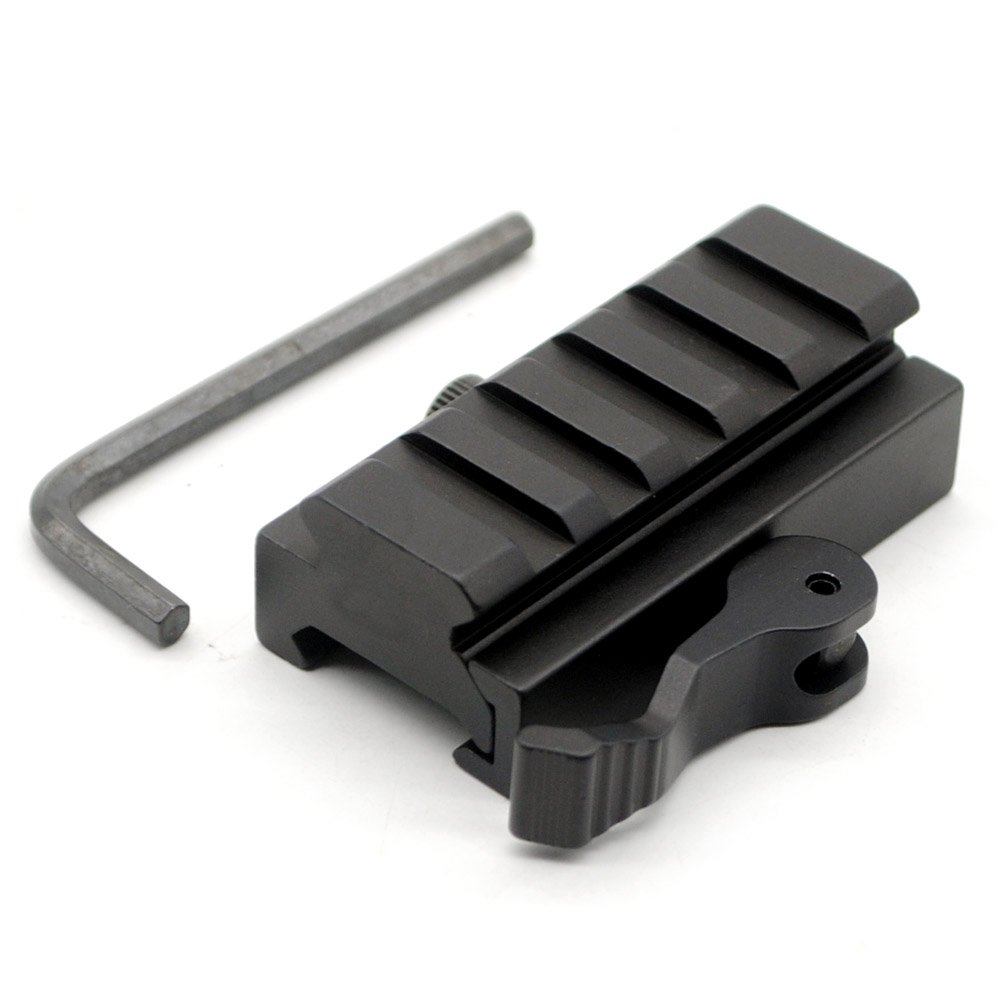 Tactical QD Detachable 20mm Picatinny Rail Half Inch Low Profile Riser 5 Slots QR Block Mount