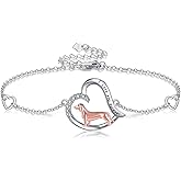 JERWLI Animal Bracelet Sterling Silver Duck/Dachshund/Capybara/Panda/Penguin/Highland Cow Bracelet