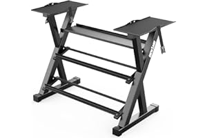 BEKING Dumbbell Rack, 3 Tier Weight Storage Rack for Dumbbells, Kettlebells, Multilevel Free Weight Organizer Stand for Home Gym Fitness, 1000-Pound Capacity